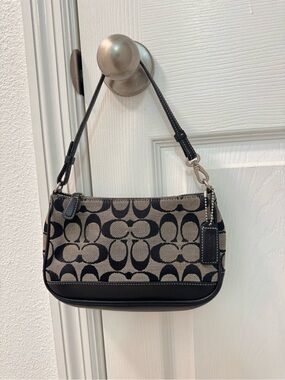Coach Signature Demi Mini pouch bag Canvas
Leather 6094 Blackvintage ShoulderBag
